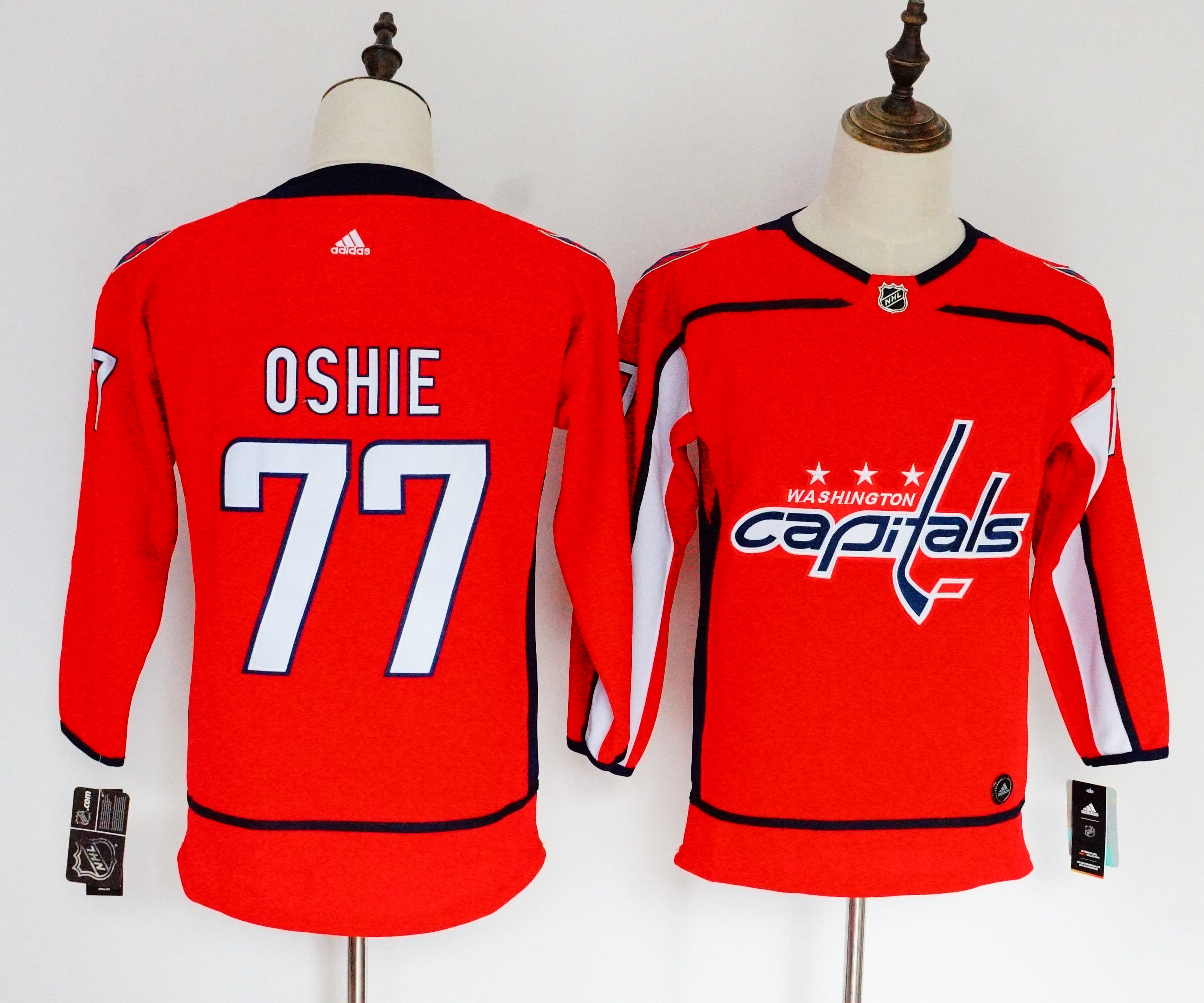 Women Washington Capitals #77 Oshie red Hockey Stitched Adidas NHL Jerseys